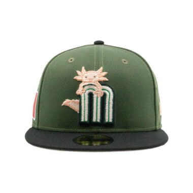New Era 59Fifty Mexico Official World Baseball Classic Axolotl Fitted Hat Rifle Green White