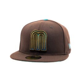 New Era 59Fifty Mexico Official World Baseball Classic Biolumiscenscia Fitted Hat Burnt Wood Brown Blue