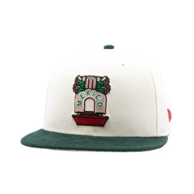 New Era 59Fifty Mexico Official World Baseball Classic Trajinera Fitted Hat Chrome White Dark Green