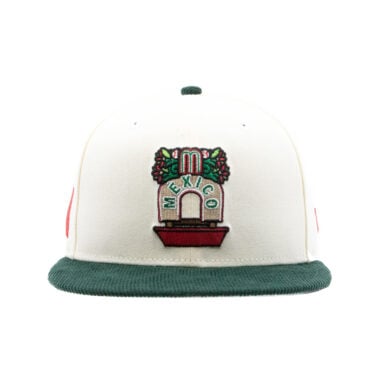 New Era 59Fifty Mexico Official World Baseball Classic Trajinera Fitted Hat Chrome White Dark Green