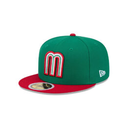 New Era 59Fifty Mexico On Field World Baseball Classic 2026 Youth Fitted Hat Kelly Green Red