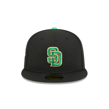 New Era 59Fifty San Diego Padres St Patricks Day 2026 Fitted Hat Black Kelly Green