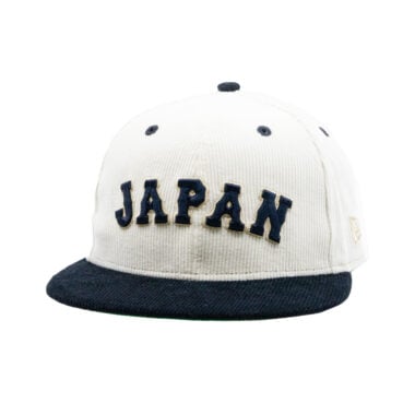 New Era 9Fifty Japan Official World Baseball Classic 2026 Corduroy Two Tone Snapback Hat Chrome White Navy