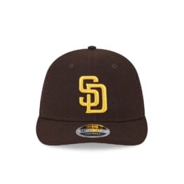 New Era 9Fifty Low Profile San Diego Padres Mesh Trucker Snapback Hat Burnt Wood Brown Gold