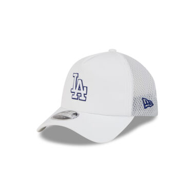 New Era 9Forty Apex Los Angeles Dodgers Batting Practice 2026 Mesh Trucker A-Frame Snapback Hat White Blue