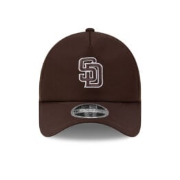 New Era 9Forty Apex San Diego Padres Batting Practice 2026 Mesh Trucker A-Frame Snapback Hat Brown White