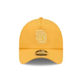 New Era 9Forty Apex San Diego Padres Batting Practice 2026 Mesh Trucker A-Frame Snapback Hat Gold White