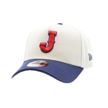 New Era 9Forty Japan Official World Baseball Classic 2026 Two Tone A-Frame Snapback Hat Stone Light Navy Blue