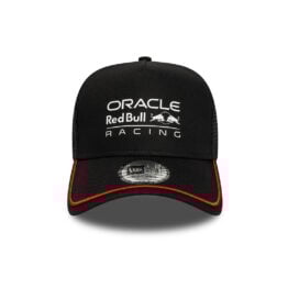 New Era 9Forty Red Bull Oracle Formula 1 Racing Patch A-Frame Mesh Trucker Snapback Hat Black Red