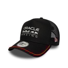 New Era 9Forty Red Bull Oracle Formula 1 Racing Patch A-Frame Mesh Trucker Snapback Hat Black Red