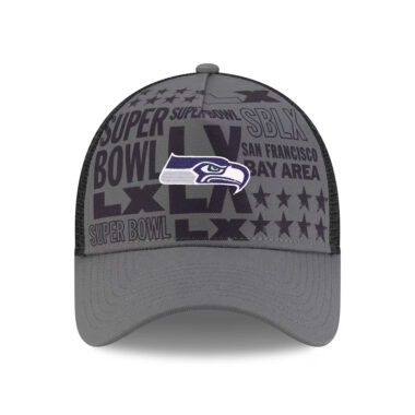 New Era 9Forty Seattle Seahawks On Field Super Bowl LX Side Patch A-Frame Snapback Hat Dark Graphite New Era 9Forty Seattle Seahawks On Field Super Bowl LX Side Patch A-Frame Snapback Hat Dark Graphite