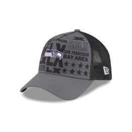 New Era 9Forty Seattle Seahawks On Field Super Bowl LX Side Patch A-Frame Snapback Hat Dark Graphite