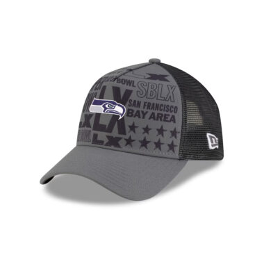 New Era 9Forty Seattle Seahawks On Field Super Bowl LX Side Patch A-Frame Snapback Hat Dark Graphite