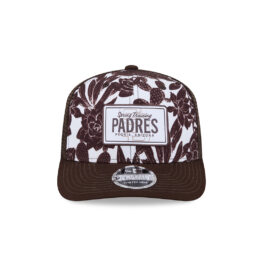 New Era 9Seventy San Diego Padres Fern Print Mesh Trucker Stretch Snapback Hat Brown White