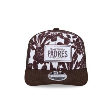 New Era 9Seventy San Diego Padres Fern Print Mesh Trucker Stretch Snapback Hat Brown White New Era 9Seventy San Diego Padres Fern Print Mesh Trucker Stretch Snapback Hat Brown White