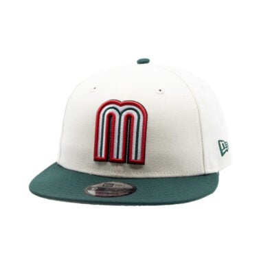 New Era 9Fifty Mexico Official World Baseball Classic Two Tone Snapback Hat Chrome White Dark Green New Era 9Fifty Mexico Official World Baseball Classic Two Tone Snapback Hat Chrome White Dark Green