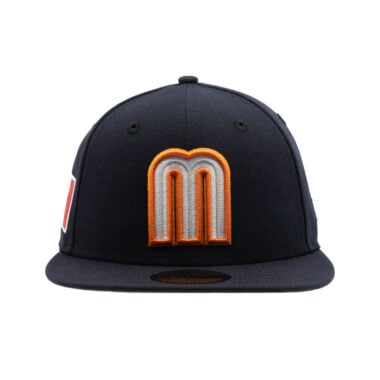 New Era 59Fifty Mexico Official World Baseball Classic Tonito Fitted Hat Fitted Hat Dark Navy Orange White
