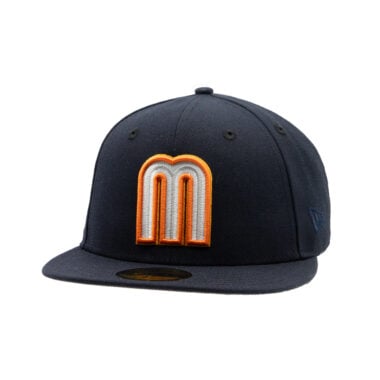 New Era 59Fifty Mexico Official World Baseball Classic Tonito Fitted Hat Fitted Hat Dark Navy Orange White