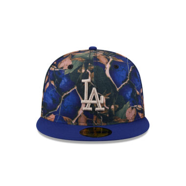 New Era 59Fifty Los Angeles Dodgers Leaves Fitted Hat Leaf Camo White Dark Royal