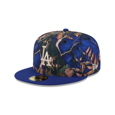 New Era 59Fifty Los Angeles Dodgers Leaves Fitted Hat Leaf Camo White Dark Royal