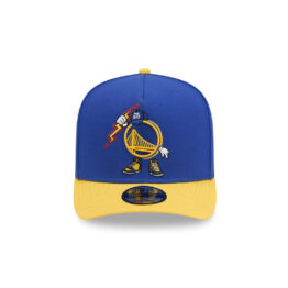 New Era 9Fifty Golden State Warriors Cartoon A-Frame Snapback Hat Blue Gold