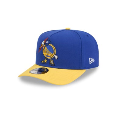 New Era 9Fifty Golden State Warriors Cartoon A-Frame Snapback Hat Blue Gold