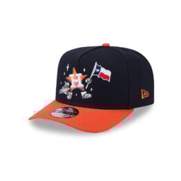 New Era 9Fifty Houston Astros Cartoon A-Frame Snapback Hat Black Orange