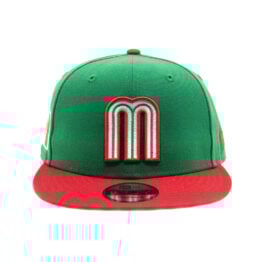 New Era 9Fifty Mexico Official World Baseball Classic Snapback Hat Kelly Green Red