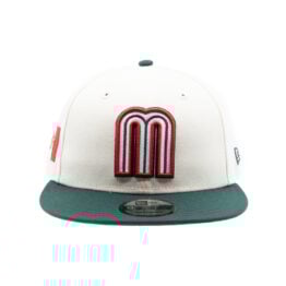 New Era 9Fifty Mexico Official World Baseball Classic Two Tone Snapback Hat Chrome White Dark Green