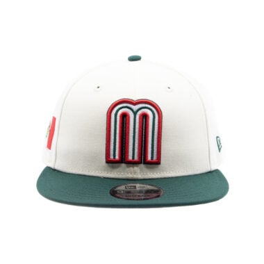 New Era 9Fifty Mexico Official World Baseball Classic Two Tone Snapback Hat Chrome White Dark Green New Era 9Fifty Mexico Official World Baseball Classic Two Tone Snapback Hat Chrome White Dark Green