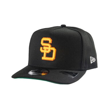 New Era 9Fifty San Diego Padres 1984 A-Frame Snapback Hat Black Gold Orange
