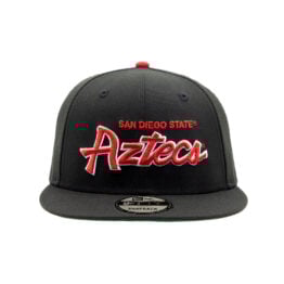 New Era 9Fifty San Diego State University Aztecs Retro Script Snapback Hat Black Red White