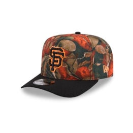 New Era 9Fifty San Francisco Giants Leaves A-Frame Snapback Hat Leaf Camo Black Orange