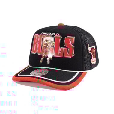 Mitchell & Ness x LRG Chicago Bulls Wild Art Mesh Trucker Snapback Hat Black