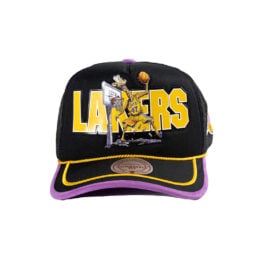 Mitchell & Ness x LRG Los Angeles Lakers Wild Art Mesh Trucker Snapback Hat Black