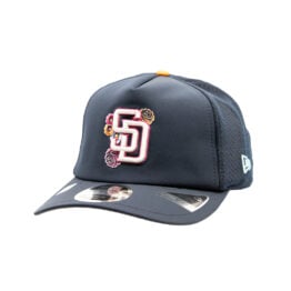 New Era 9Forty Apex San Diego Padres Official On Field 2026 City Connect Batting Practice Performance Mesh Snapback Hat White Blue