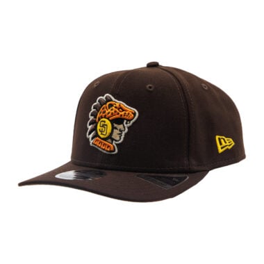 New Era 9Seventy San Diego Padres Mexico City Series Ocelotl Stretch Snapback Hat Brown Gold