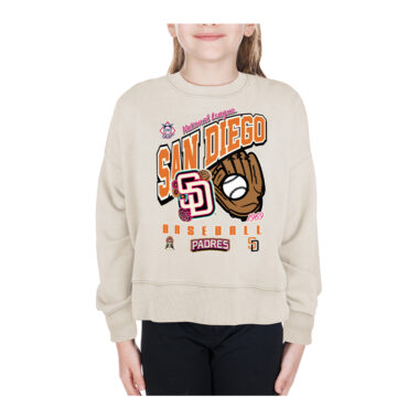 New Era San Diego Padres 2026 City Connect Girls Youth Crewneck Sweatshirt Cream