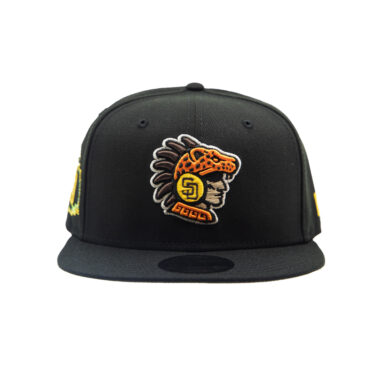 New Era 9Fifty San Diego Padres Mexico City Series Ocelotl Snapback Hat Black Gold