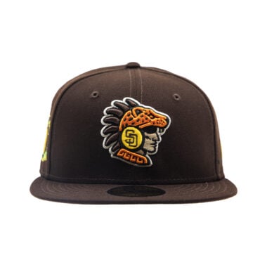 New Era 59Fifty San Diego Padres Mexico City Series Ocelotl Fitted Hat Brown Gold