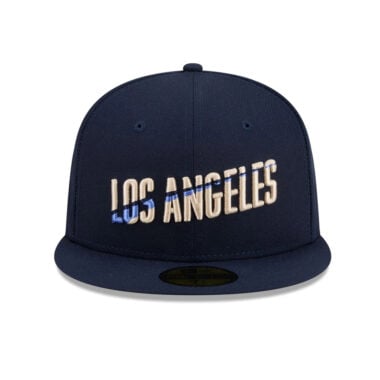 New Era 59Fifty Los Angeles Dodgers City Connect Split Panel Fitted Hat Blue Cream