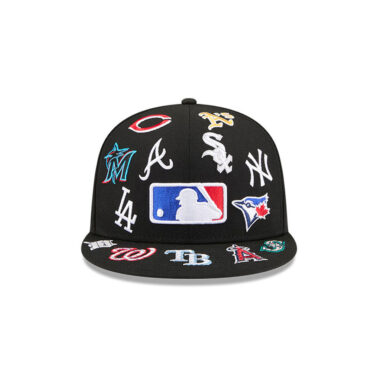 New Era 59Fifty MLB All Over Teams Logos Fitted Hat Black