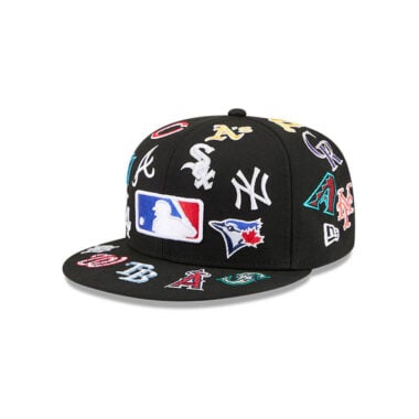 New Era 59Fifty MLB All Over Teams Logos Fitted Hat Black