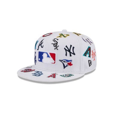 New Era 59Fifty MLB All Over Teams Logos Fitted Hat White