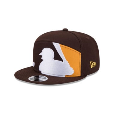 New Era 9Fifty San Diego Padres Batterman Split Panel Snapback Hat Brown White Gold