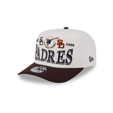 New Era 9Fifty San Diego Padres Tri Hit A-Frame Snapback Hat White Brown