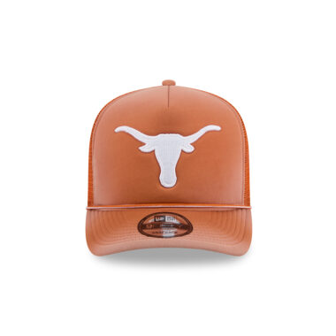 New Era 9Fifty University of Texas Austin Longhorns Worn Mesh Trucker A-Frame Snapback Hat Burnt Orange White