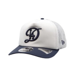 New Era 9Forty Apex Los Angeles Dodgers City Connect Batting Practice Performance Mesh Snapback Hat White Blue