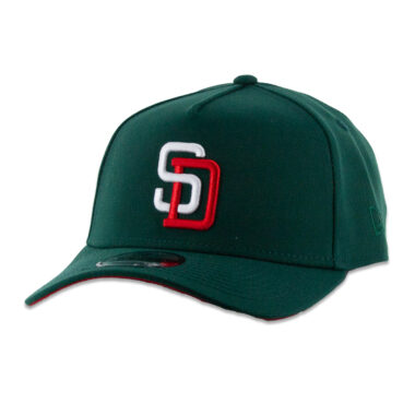 New Era 9Forty San Diego Padres Meridian A-Frame Snapback Hat Dark Green White Red