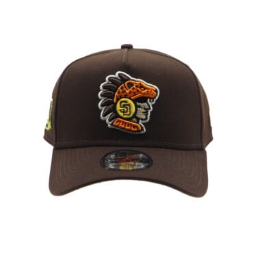 New Era 9Forty San Diego Padres Mexico City Series Ocelotl A-Frame Snapback Hat Brown Gold